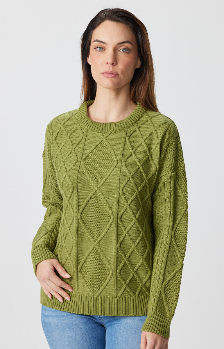Manhattan Cable Crew Sweater | Merino Knitwear | Aklanda Australia